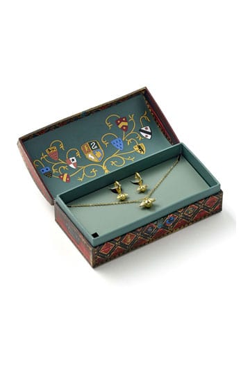 Harry Potter: Quidditch Golden Snitch Necklace and Earrings Gift Set (Golden Tone)