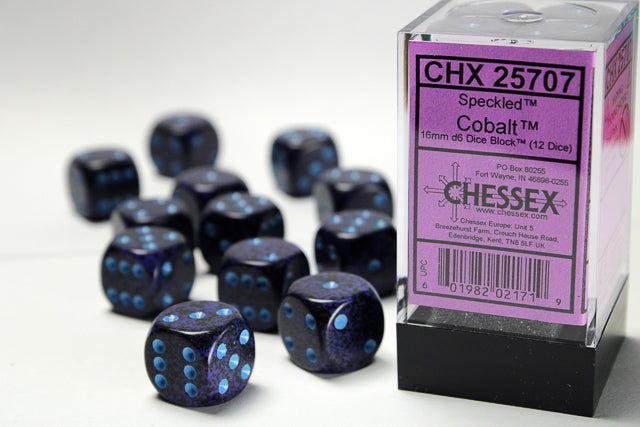 Dice Set Spec 16mm Cobalt D6 (12)