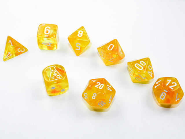 Dice Set Borealis Canary/White Luminary (7+1)