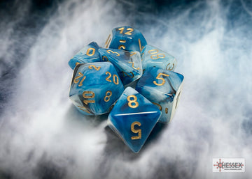 Dice Set Phantom Poly Teal/Gold (7)