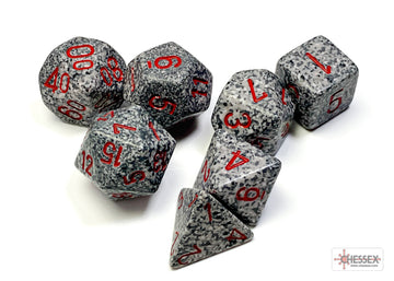 Dice Set Speckled Poly Granite (7)