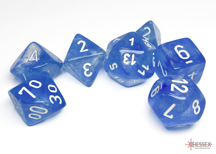 Dice Set Borealis Poly Sky Blue/White