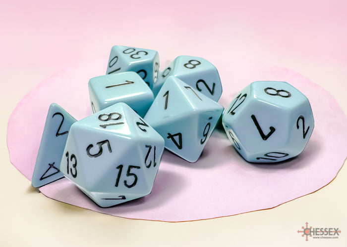 Dice Set Pastel Poly Blue/Black (7)