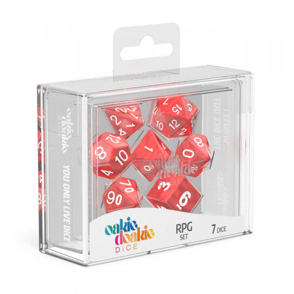 Oakie Doakie Dice RPG Set Marble- Red