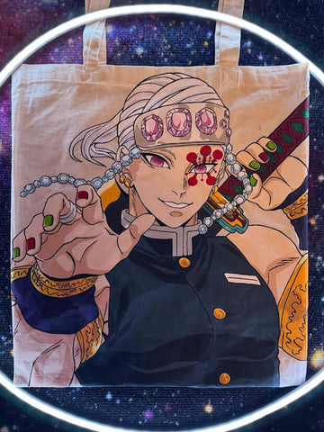 Håndmalt Tote Bag - Demon Slayer Tengen