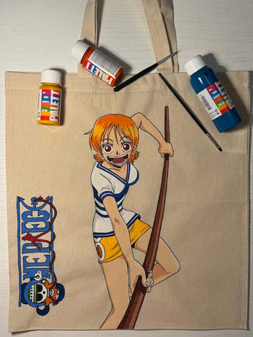 Håndmalt Tote Bag - One Piece Nami