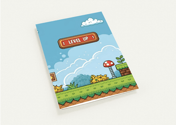 Kort "Level Up" dobbelt m/konvolutt