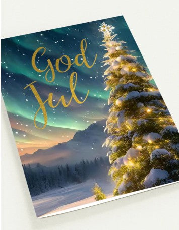 Kort "God Jul" dobbelt m/konvolutt
