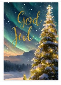 Kort "God Jul" dobbelt m/konvolutt