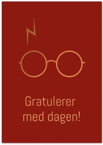 Kort trollmann "Gratulerer med dagen" dobbelt m/konvolutt