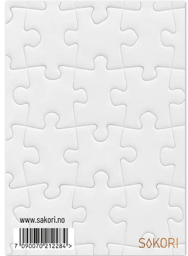 Kort "Puslespill og bursdagskort" dobbelt m/konvolutt