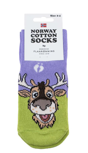 Barnesokker med spor, Reinsdyr, lilla 2-4 år