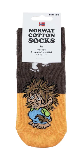 Barnesokker med spor, Troll, brun 2-4 år