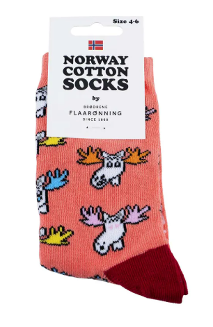 Barnesokker, Funny Moose, rosa 4-6 år