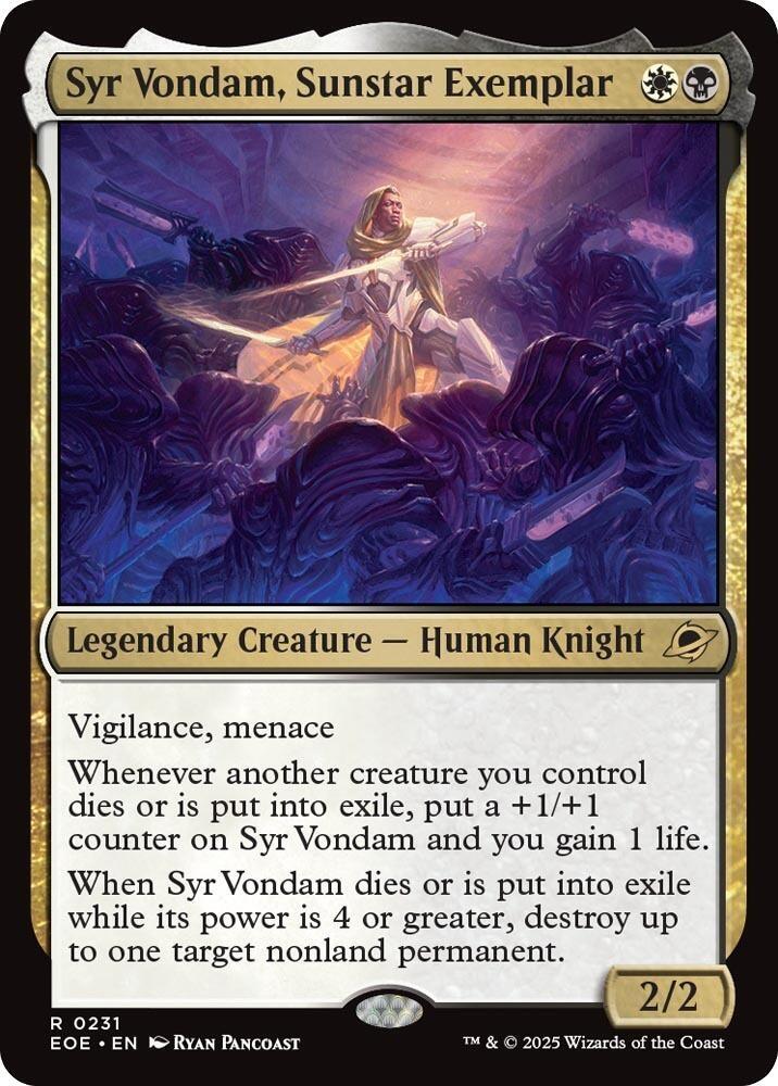 Syr Vondam,  Sunstar Exemplar