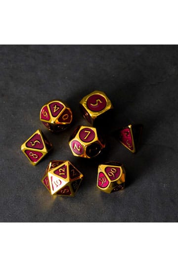 FanRoll Dice Set Gold with Purple Enamel (7)