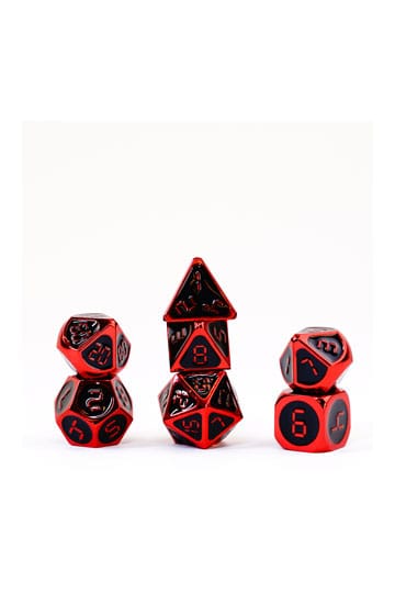 FanRoll Dice Set Red with Black Enamel (7)