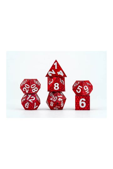 Dragon Storm Sharp Edge Silicone Dice Set Red Dragon Scales (7)