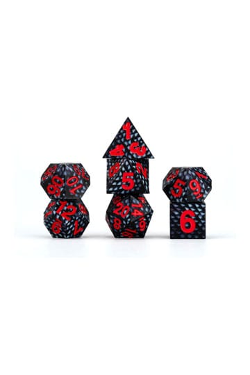 Dragon Storm Sharp Edge Silicone Dice Set Black Dragon Scales (7)