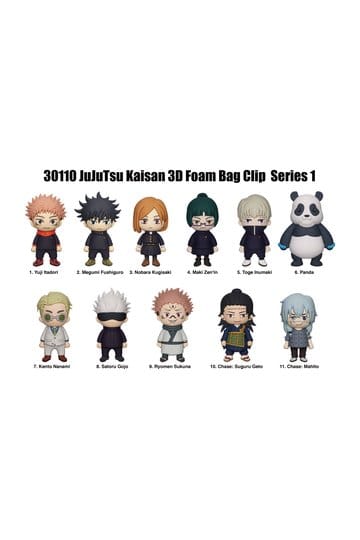 Jujutsu Kaisen 3D PVC Bag Clips Serie 1