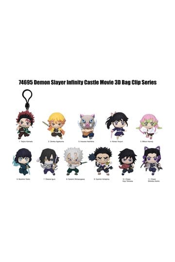 Demon Slayer 3D Foam Bag Clips Infinity Castle Serie 1