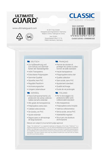 Ultimate Guard Classic Sleeves Standard Size (100)