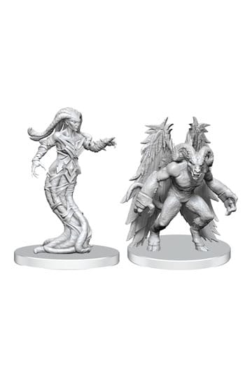 Pathfinder Deep Cuts Unpainted Miniatures Gylou (Handmaiden Devil) & Ferrugon (Rust Devil)
