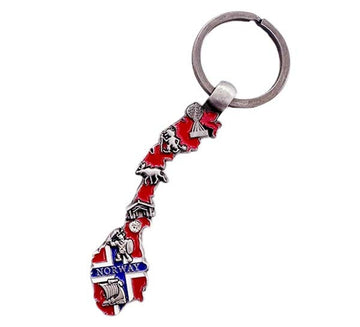 Nøkkelring, norgeskart med Norway