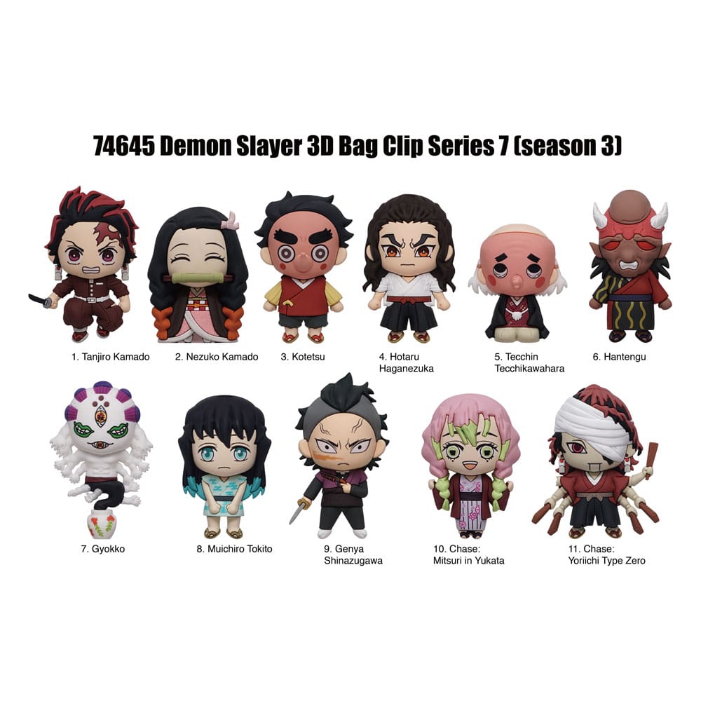 Demon Slayer 3D PVC Bag Clips Series 7